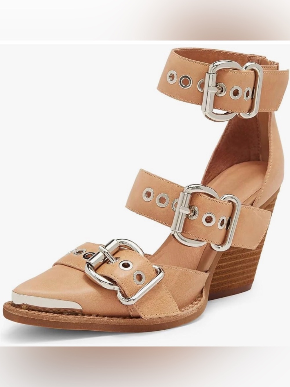 Nude western buckle heel size 6